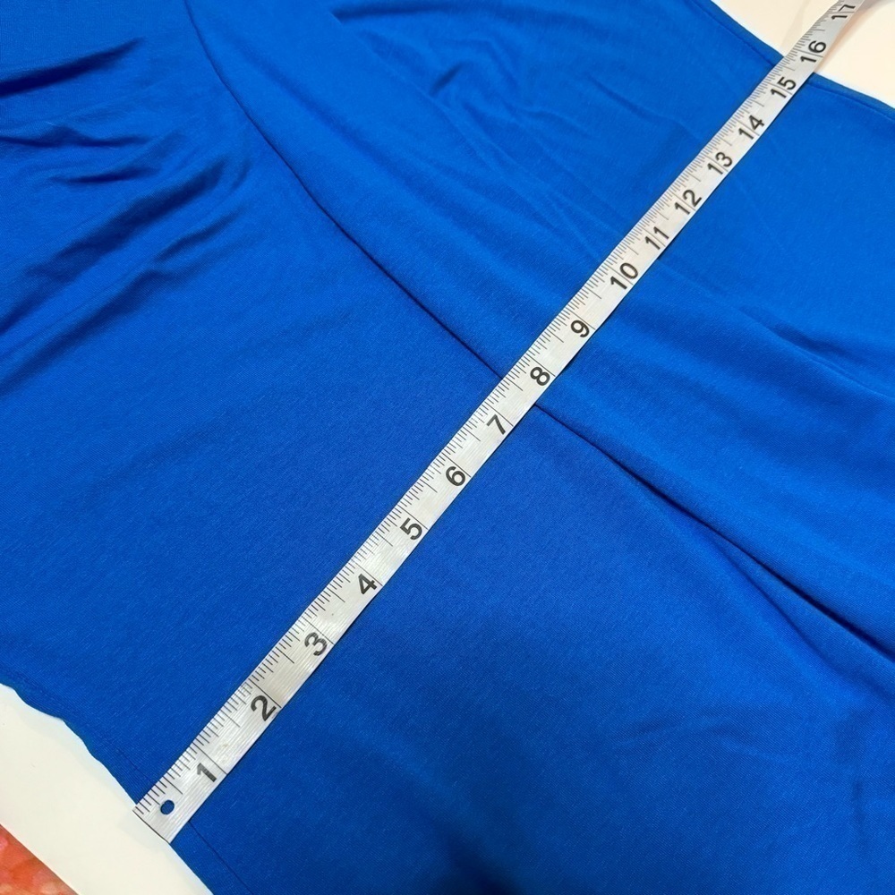 Saks Fifth Avenue Black Label Twist Front Top Blue Medium - Picture 4 of 8